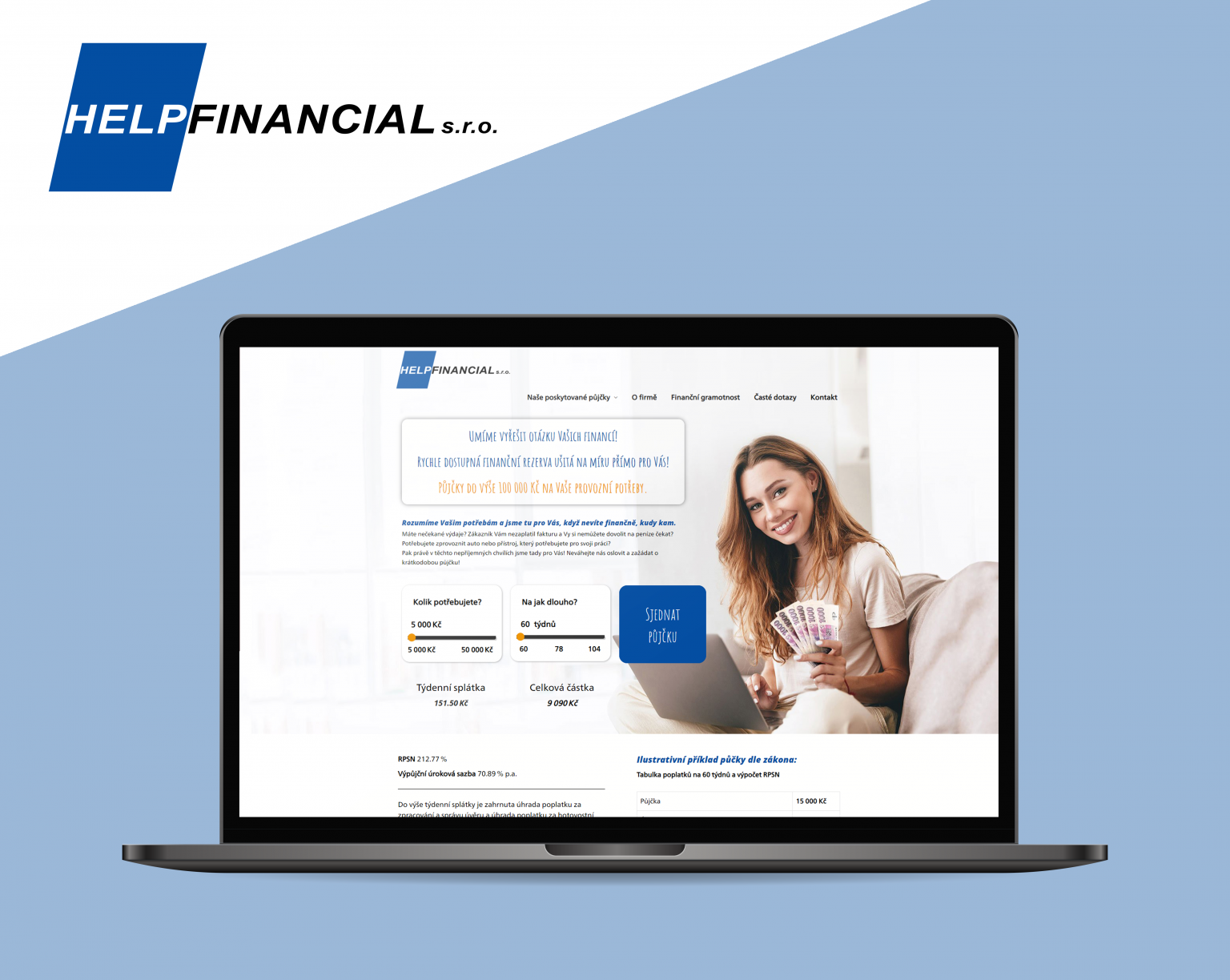 Webové stránky Help Financial