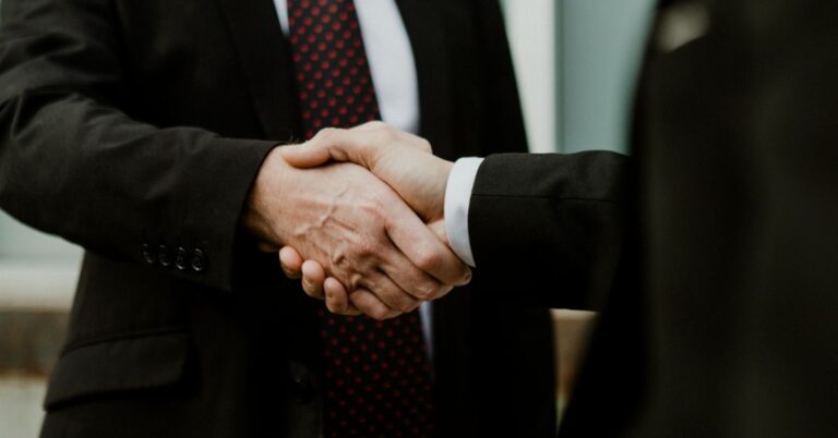 Corporate business handshake
